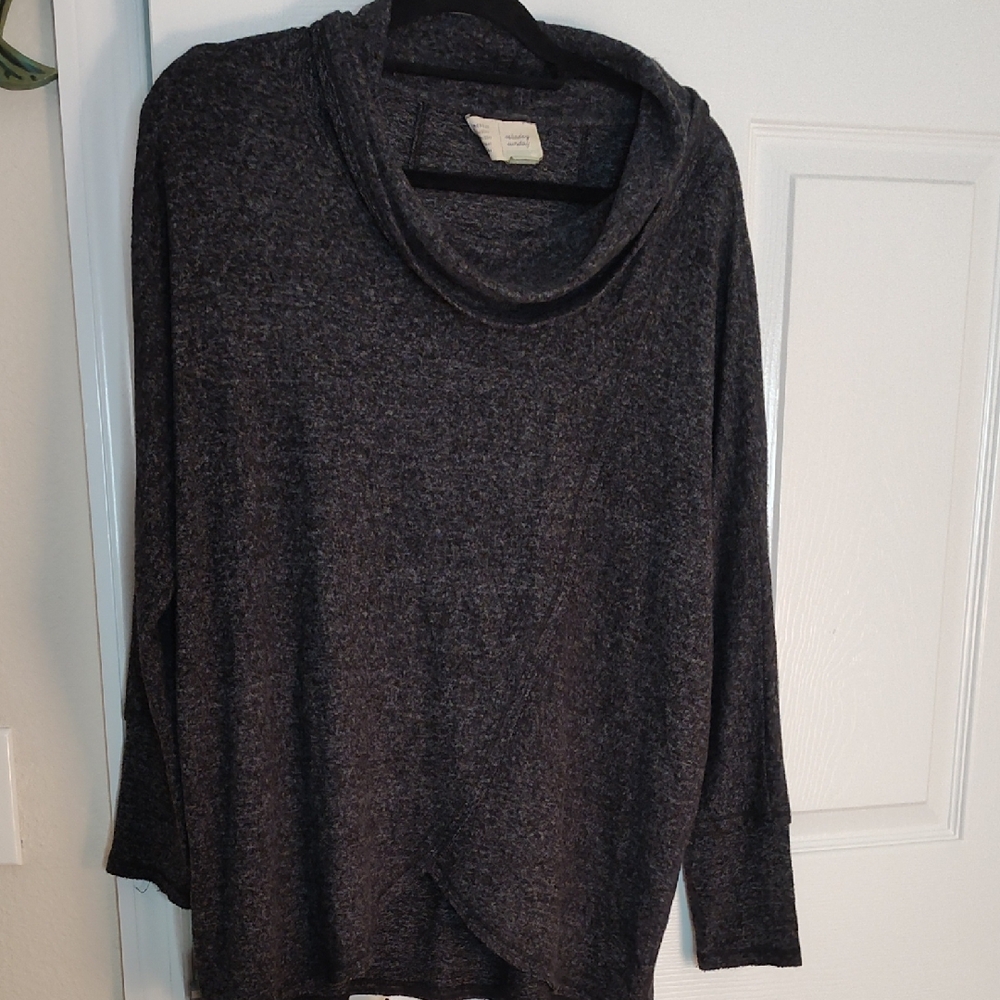 Elegant Charcoal Cowl Neck Sweater